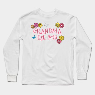 Grandma Est 2023 Mother's Day Mothering Sunday Long Sleeve T-Shirt